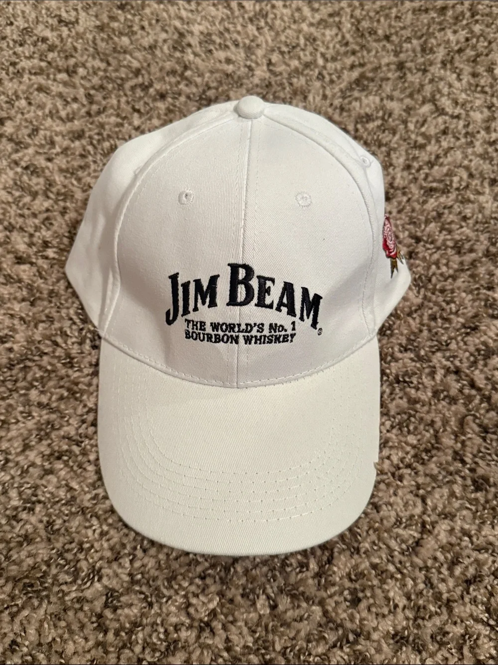White Men's Baseball Cap - Jim Beam Logo Hat